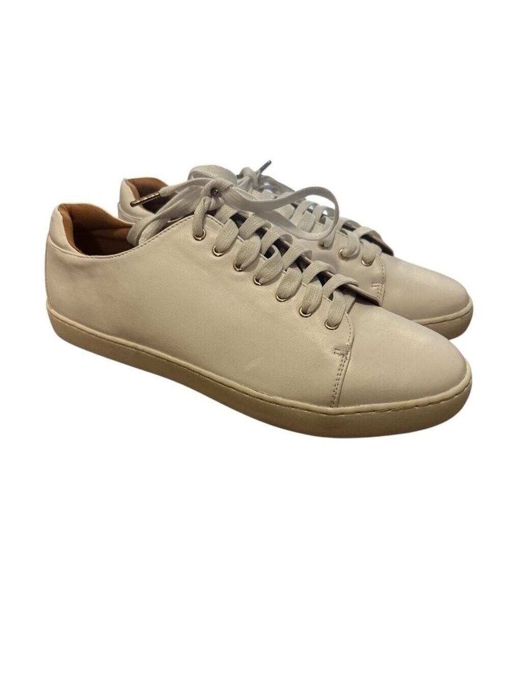 Beast Fashion Faux Leather Lace Up White Court Sneakers